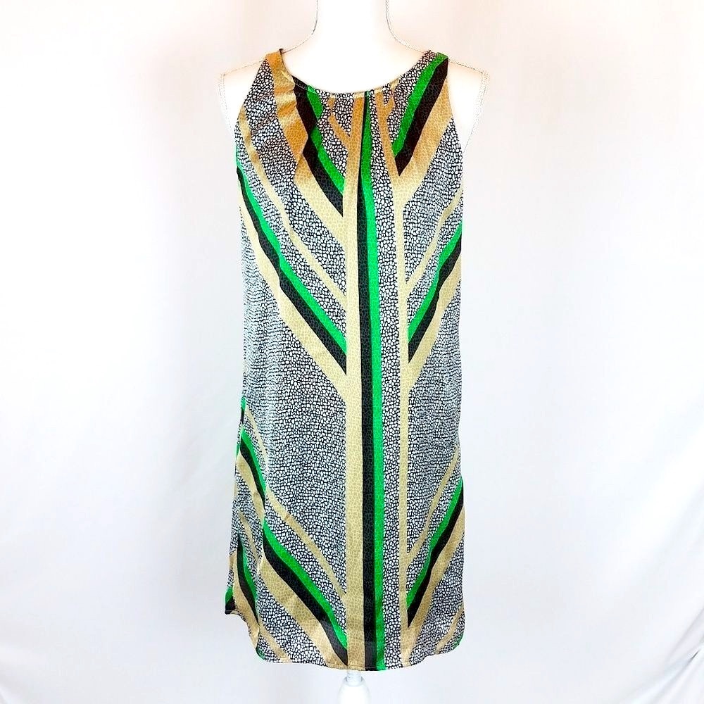 Dana Buchman Womens Sleeveless Shift Dress Size XS Polyester Gold Back Zipper
